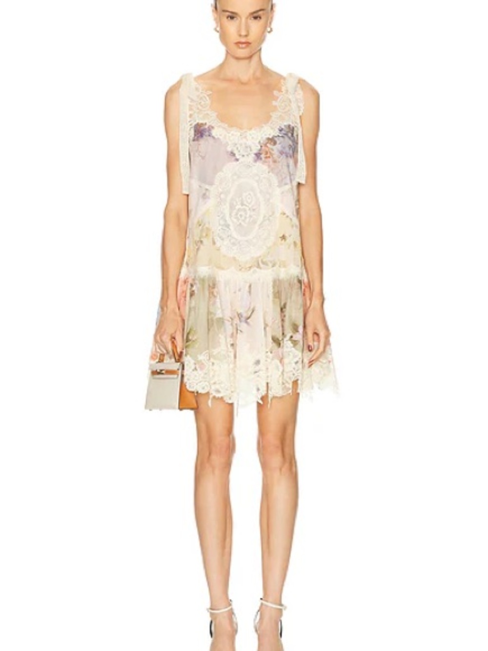 ZIMMERMANN Cascadian Lace Trim Mini Dress